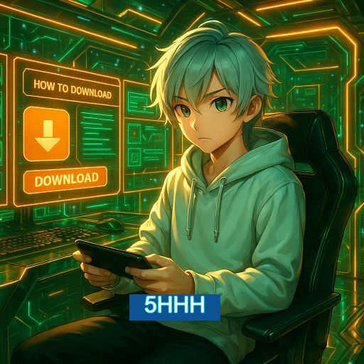 Imagem promocional do app oficial 5HHH destacando a conveniência de jogar cassino online pelo celular ou navegador