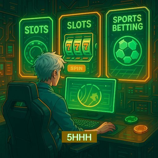Imagem promocional do app oficial 5HHH destacando a conveniência de jogar cassino online pelo celular ou navegador