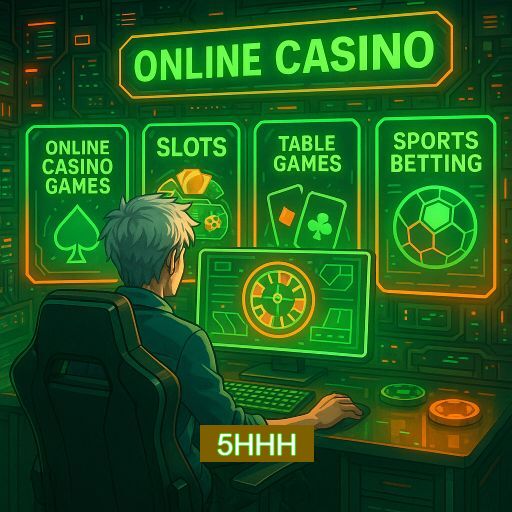 Imagem promocional do app oficial 5HHH destacando a conveniência de jogar cassino online pelo celular ou navegador
