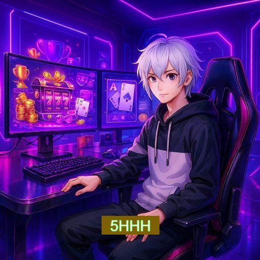 Imagem promocional do app oficial 5HHH destacando a conveniência de jogar cassino online pelo celular ou navegador